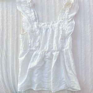 White Ruffle Top